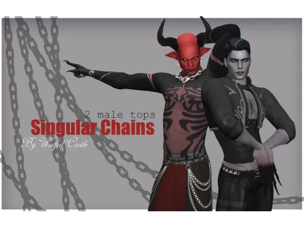 Maxis Match Singular Chains (2 male tops) by Wistful Castle - The Sims 4 Custom Content