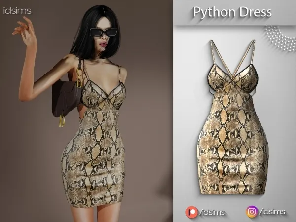 Alpha Python Dress by polygoncouture - The Sims 4 Custom Content