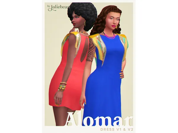 Maxis Match Alomar Dress in 2 versions by Joliebean by Joliebean - The Sims 4 Custom Content