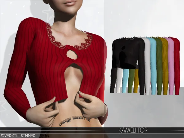 Alpha Kameli Top - The Sims 4 Custom Content