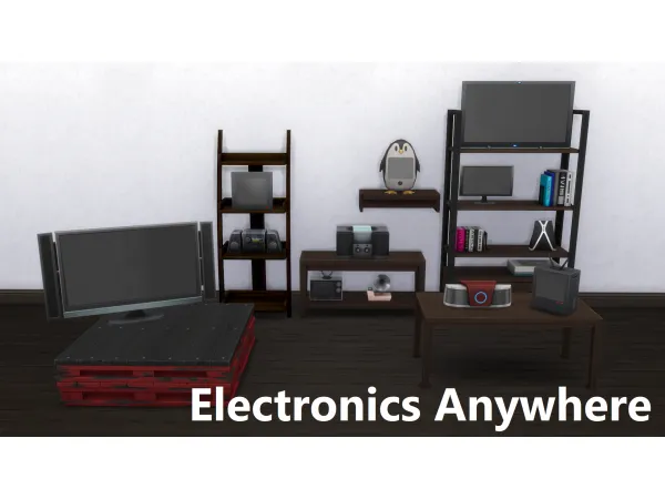 Maxis Match Clutter Anywhere Part Three Electronics Shadow by simsfinds - The Sims 4 Custom Content