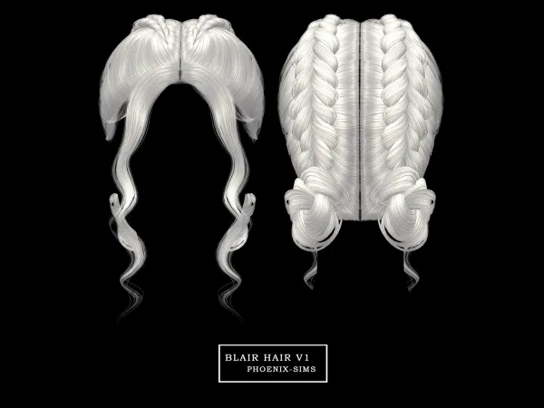 Alpha Blair Hair V1 by phoenixsims4 - The Sims 4 Custom Content