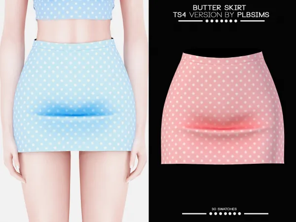 Alpha Butter Skirt by plbsims - The Sims 4 Custom Content