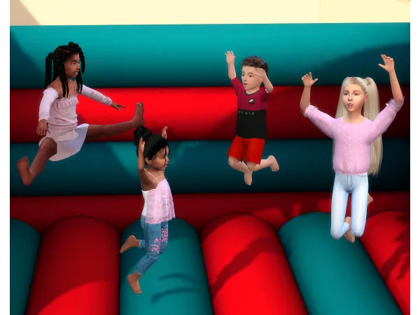 Maxis Match Kids Toddlers Bouncy Castle Jumping Poses by PlatinumLuxeSims - The Sims 4 Custom Content