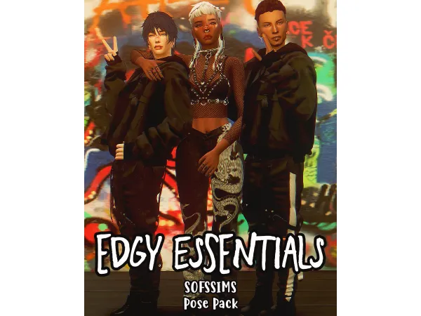 Mix EDGY ESSENTIALS POSE PACK by Sofssims - The Sims 4 Custom Content