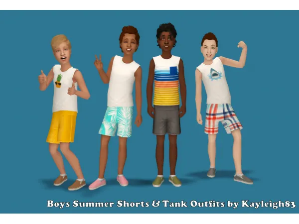 Boys Summer Outfits - The Sims 2 Custom Content