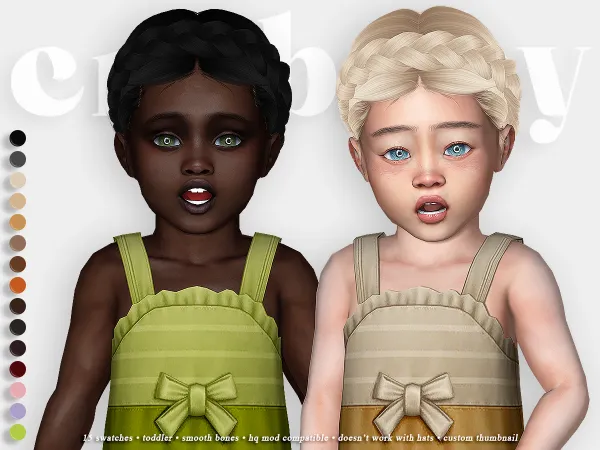 Alpha crybaby firefly hair (anto) toddler by crybaby - The Sims 4 Custom Content