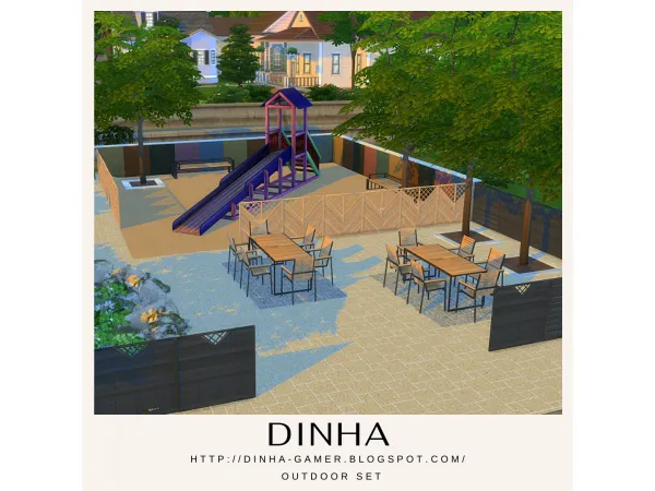 Maxis Match Outdoor set Fence - The Sims 4 Custom Content