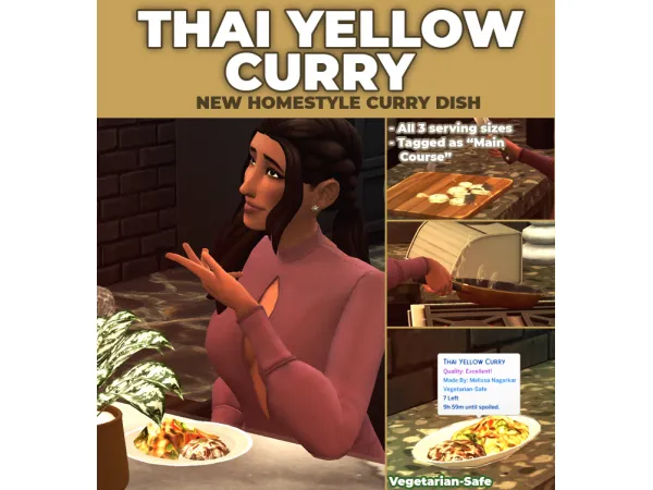 Maxis Match Thai Yellow Curry New Custom Recipe by RobinKLocksley - The Sims 4 Custom Content