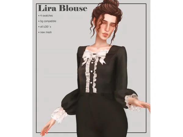Alpha Lira Blouse by Sunivaa - The Sims 4 Custom Content