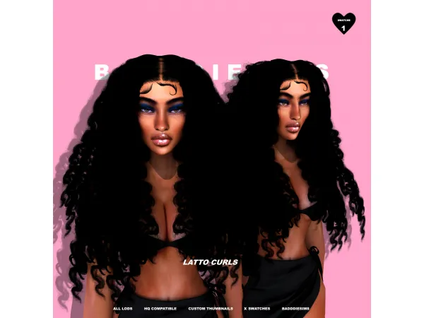 Alpha LATTO CURLS by simsfinds - The Sims 4 Custom Content