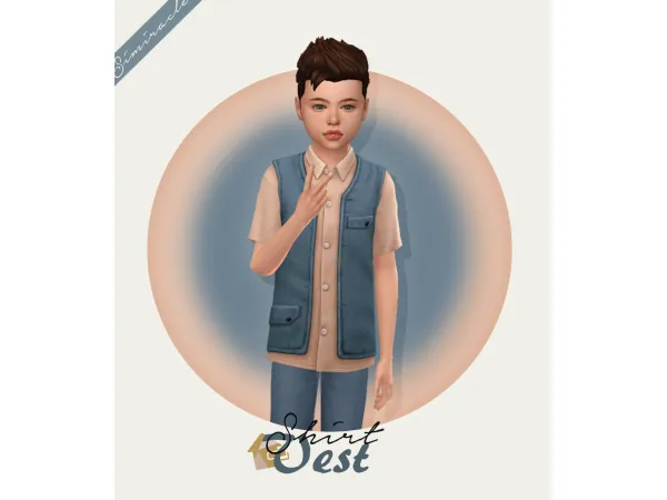 Maxis Match Shirt Vest Kids Version - The Sims 4 Custom Content