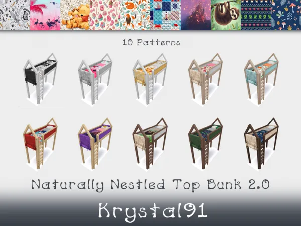 Maxis Match Naturally Nestled Top Bunk Single Bed 20 - The Sims 4 Custom Content