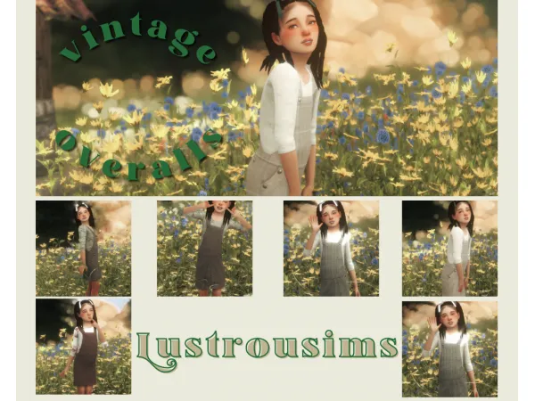 Maxis Match Kids Vintage Overalls - The Sims 4 Custom Content