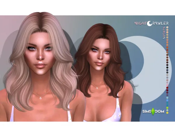 Alpha nightcrawler aurora hair - The Sims 4 Custom Content