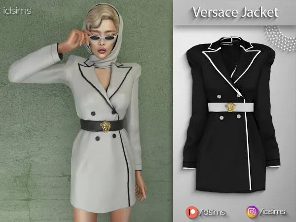 Alpha Versace Jacket by polygoncouture - The Sims 4 Custom Content