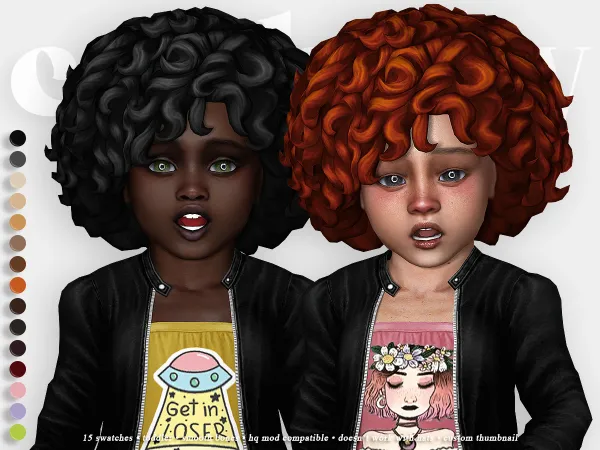 Alpha crybaby tamara hair (aladdin) toddler by crybaby - The Sims 4 Custom Content