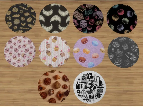 Maxis Match Bakery Rugs by ApplepiSimmer - The Sims 4 Custom Content