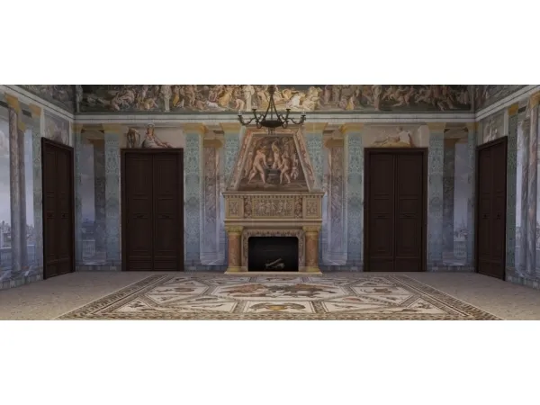 Maxis Match VILLA FARNESINA WALLS Sala delle Prospettive - The Sims 4 Custom Content