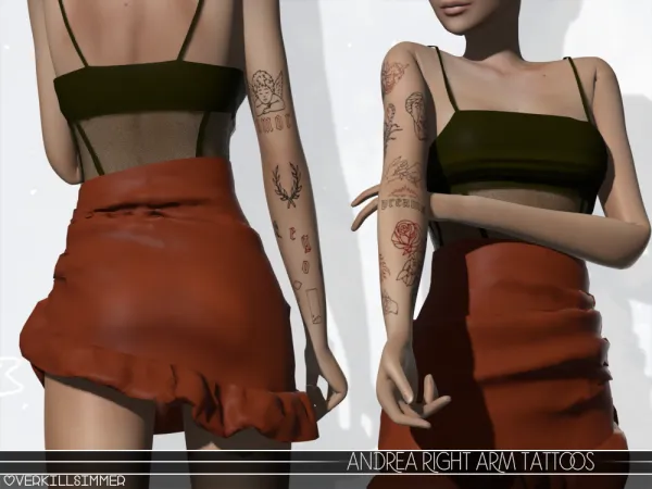 Mix Andrea right arm tattoo - The Sims 4 Custom Content