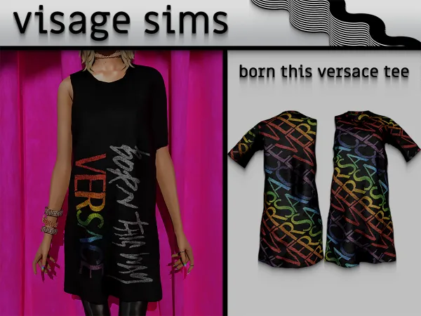 Alpha born this versace tee by v1s4g3 - The Sims 4 Custom Content