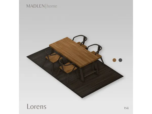 Maxis Match Lorens Dining Set by Madlen - The Sims 4 Custom Content