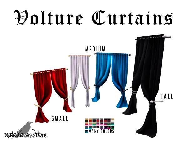 Maxis Match Volture Curtains Auditore by Natalia - The Sims 4 Custom Content