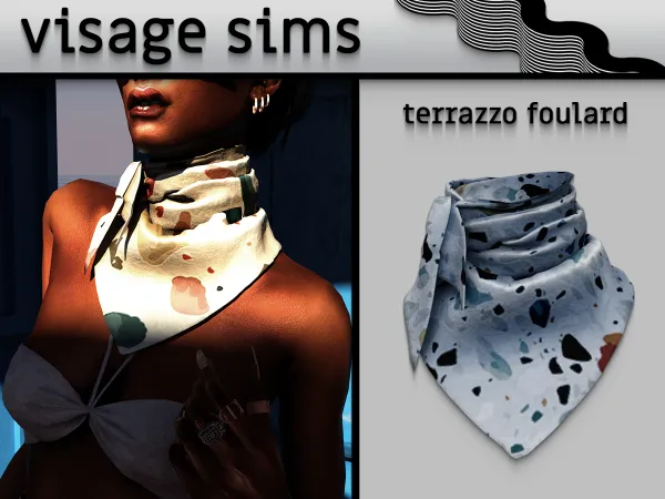 Alpha terrazzo foulard by v1s4g3 - The Sims 4 Custom Content