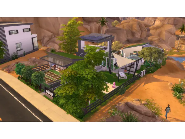 Maxis Match City Modern Dinoview Park (Tier 1 Micro Home) by Brand - The Sims 4 Custom Content