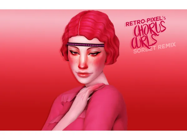 Maxis Match Chorus Curls pixels in Sorbet Remix by retro - The Sims 4 Custom Content