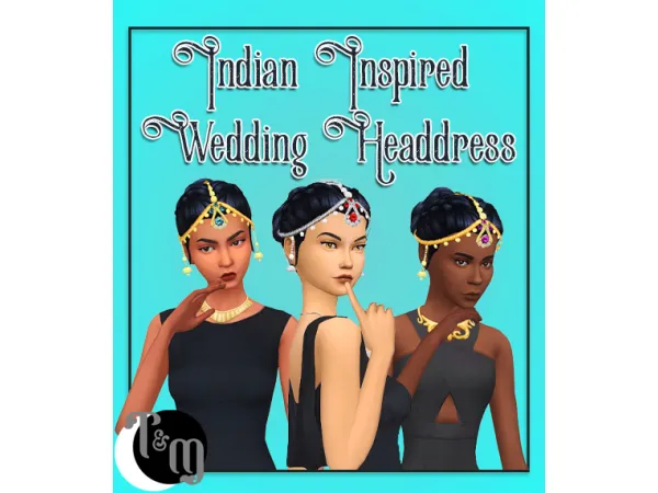 Alpha Indian Inspired Wedding Headdress by teanmoon - The Sims 4 Custom Content