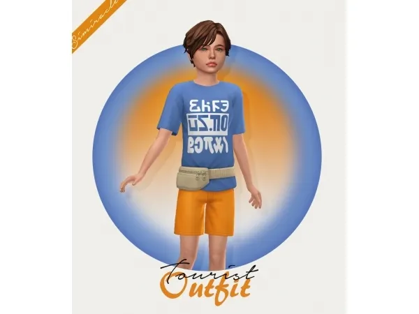 Maxis Match Tourist Outfit Kids Version - The Sims 4 Custom Content
