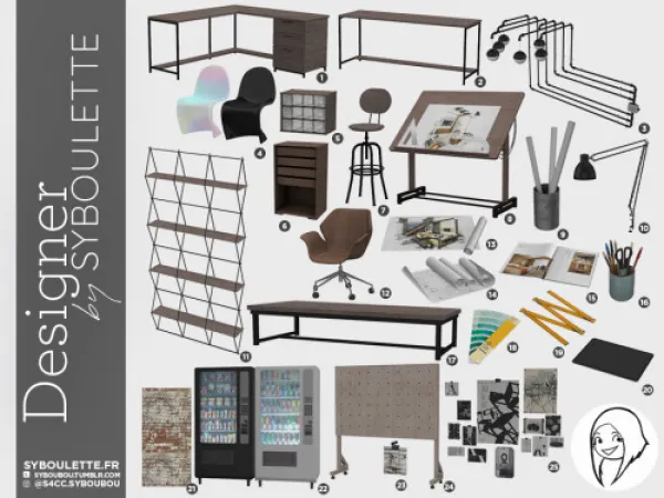 Alpha DESIGNER OFFICE - The Sims 4 Custom Content