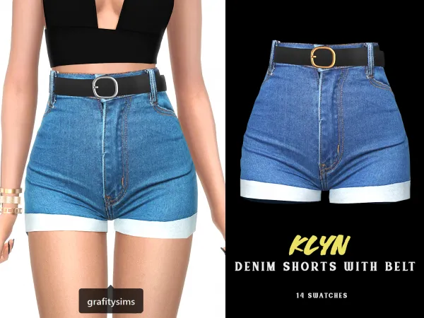 Klyn Denim Shorts with Belt