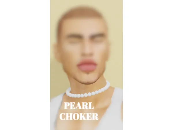 Alpha MALE PEARL CHOKER - The Sims 4 Custom Content
