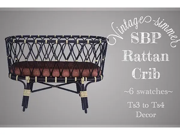 Alpha Crib rattan - The Sims 4 Custom Content
