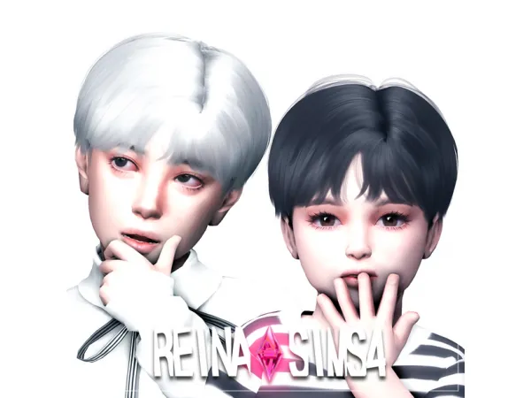Alpha Reina_TS4_HAPPY HAIR_CHILDRENTODDLER VERSION - The Sims 4 Custom Content