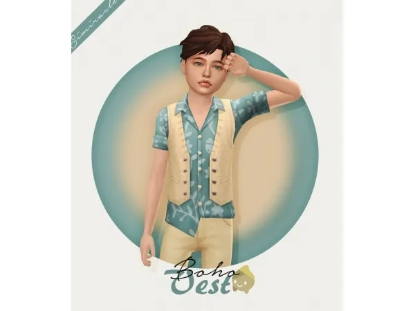 Maxis Match Boho Vest Kids Version - The Sims 4 Custom Content