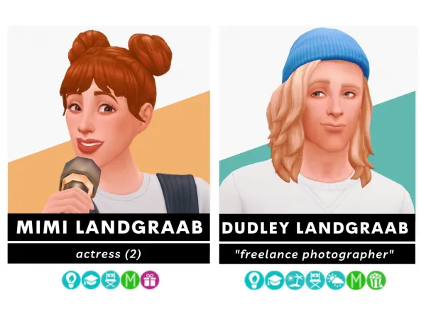 Maxis Match Dudley and Mimi Landgraab (nomorebadtownies) by Tova - The Sims 4 Custom Content