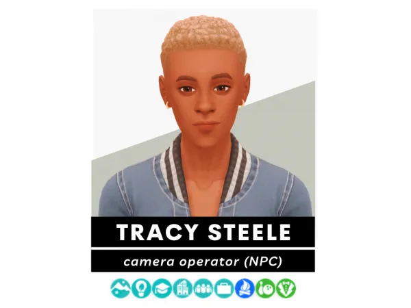 Alpha Tracy Steele Dolly Camera Operator (NPC) (nomorebadtownies) by Tova - The Sims 4 Custom Content