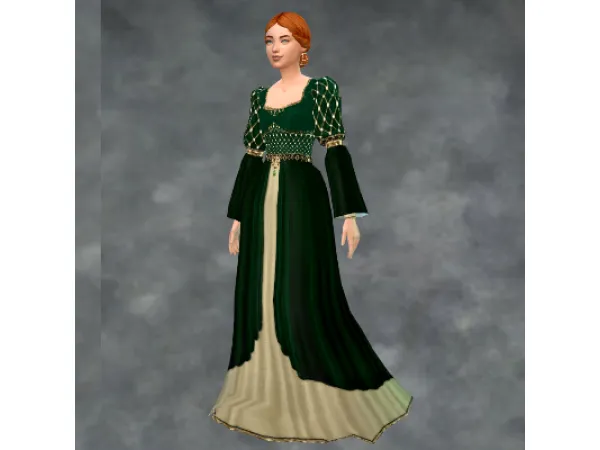 Maxis Match Sherabhims Greensleeves Dress Redux - The Sims 4 Custom Content