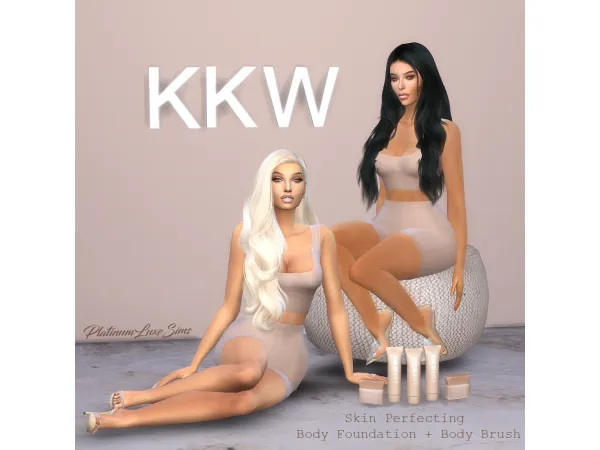 Alpha KKW Skin Perfecting Body Foundation Body Brush by PlatinumLuxeSims - The Sims 4 Custom Content