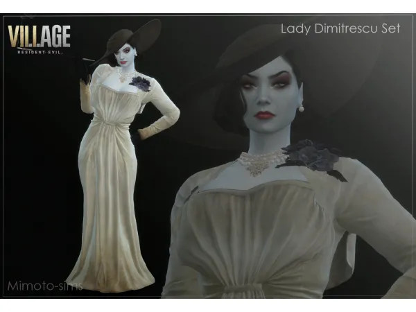 Alpha Resident Evil 8 Village Lady Dimitrescu Set sims by Mimoto - The Sims 4 Custom Content