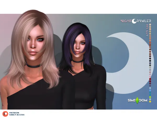 Alpha nightcravler bad boy hair (unisex) - The Sims 4 Custom Content