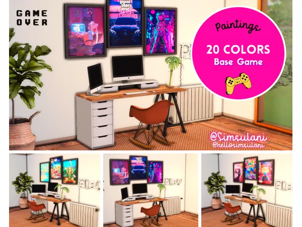 Maxis Match GAMING PAINTINGS by Simsulani - The Sims 4 Custom Content