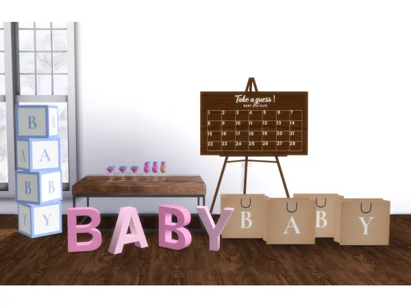 Alpha Baby Shower Stuff - The Sims 4 Custom Content