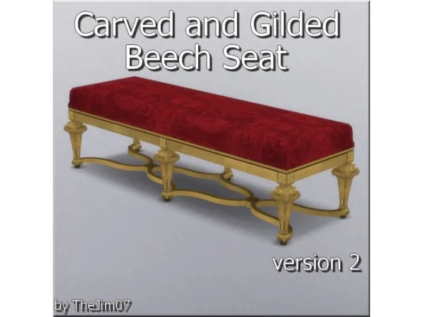 Maxis Match Carved and Gilded Beech Seat Version 2 - The Sims 4 Custom Content