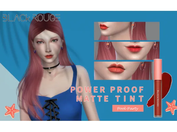 Alpha BLACKROUGE 的防水霧面唇釉 - The Sims 4 Custom Content