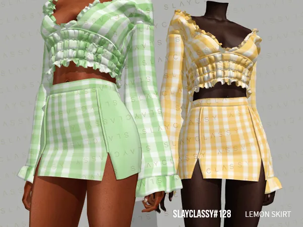 Alpha SC128 LEMON SKIRT by slayclassy - The Sims 4 Custom Content