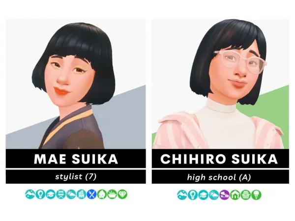 Maxis Match Suika Sisters Celebrity (nomorebadtownies) by Tova - The Sims 4 Custom Content